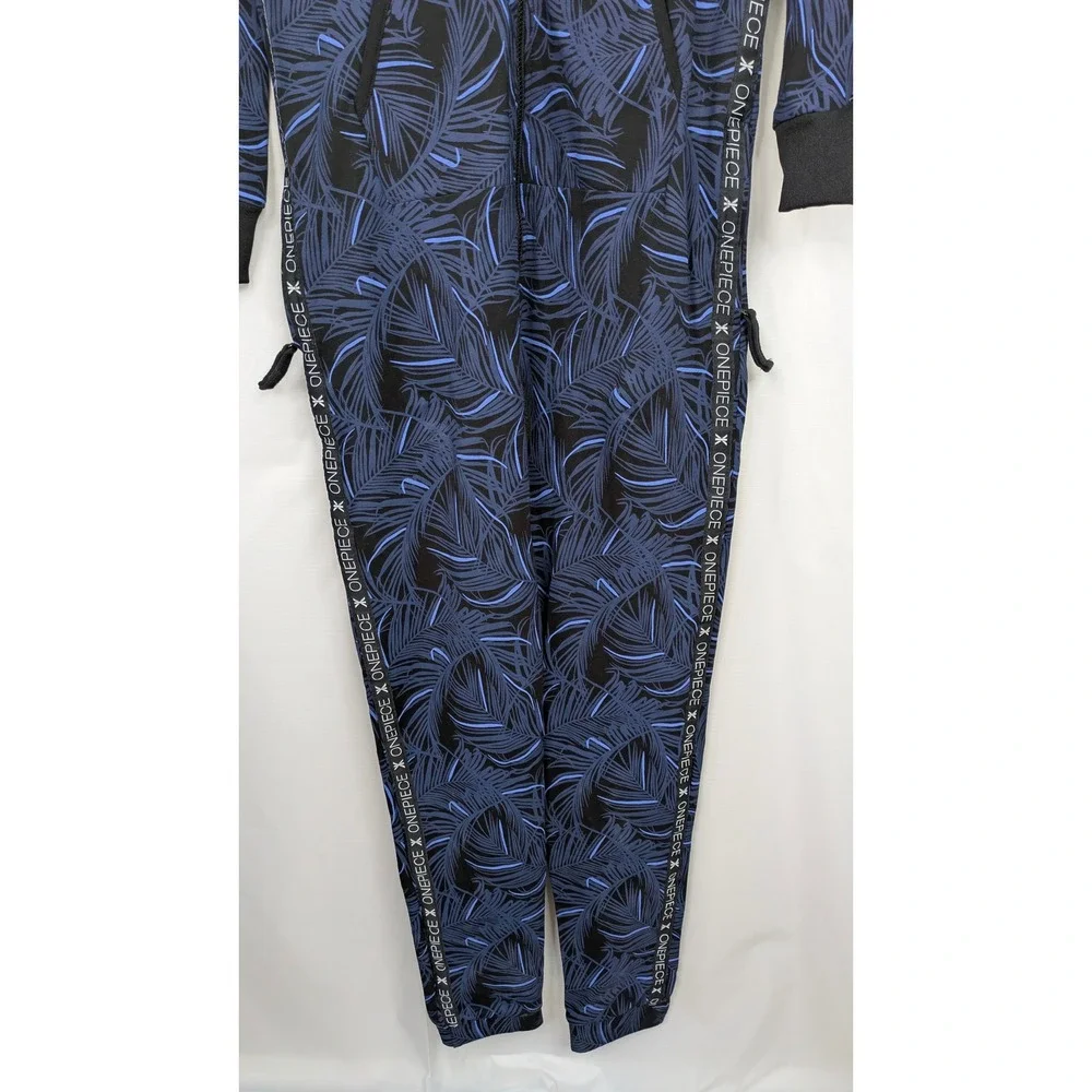 OnePiece Norwegian Original Jumpsuit Medium Blue Leaf Hooded Zip One Piece - Picture 5 of 16